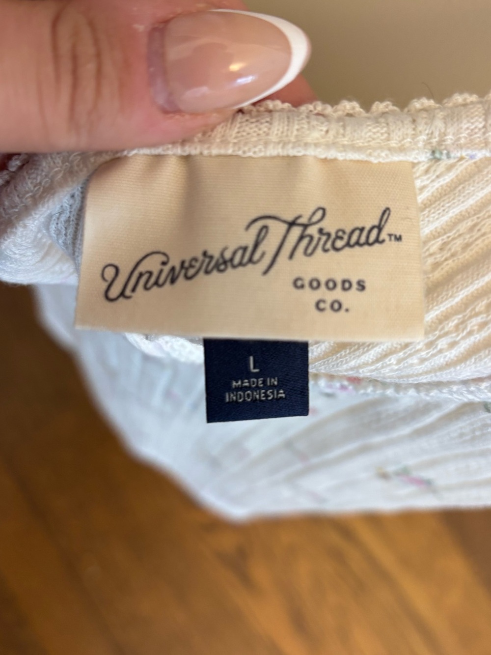 Universal Thread Cream Floral Ribbed Tank Top - Picture 4 of 5